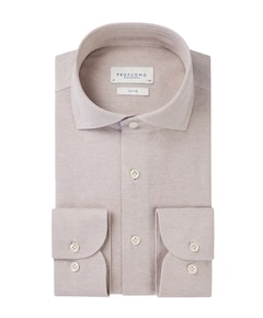 Heren overhemd lange mouw beige