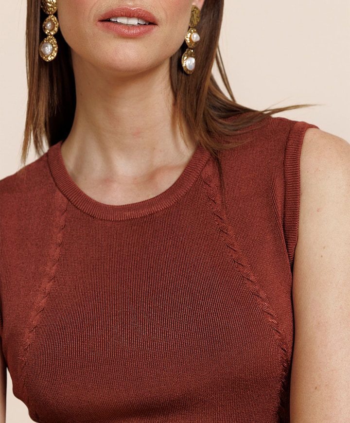 Dames top brique