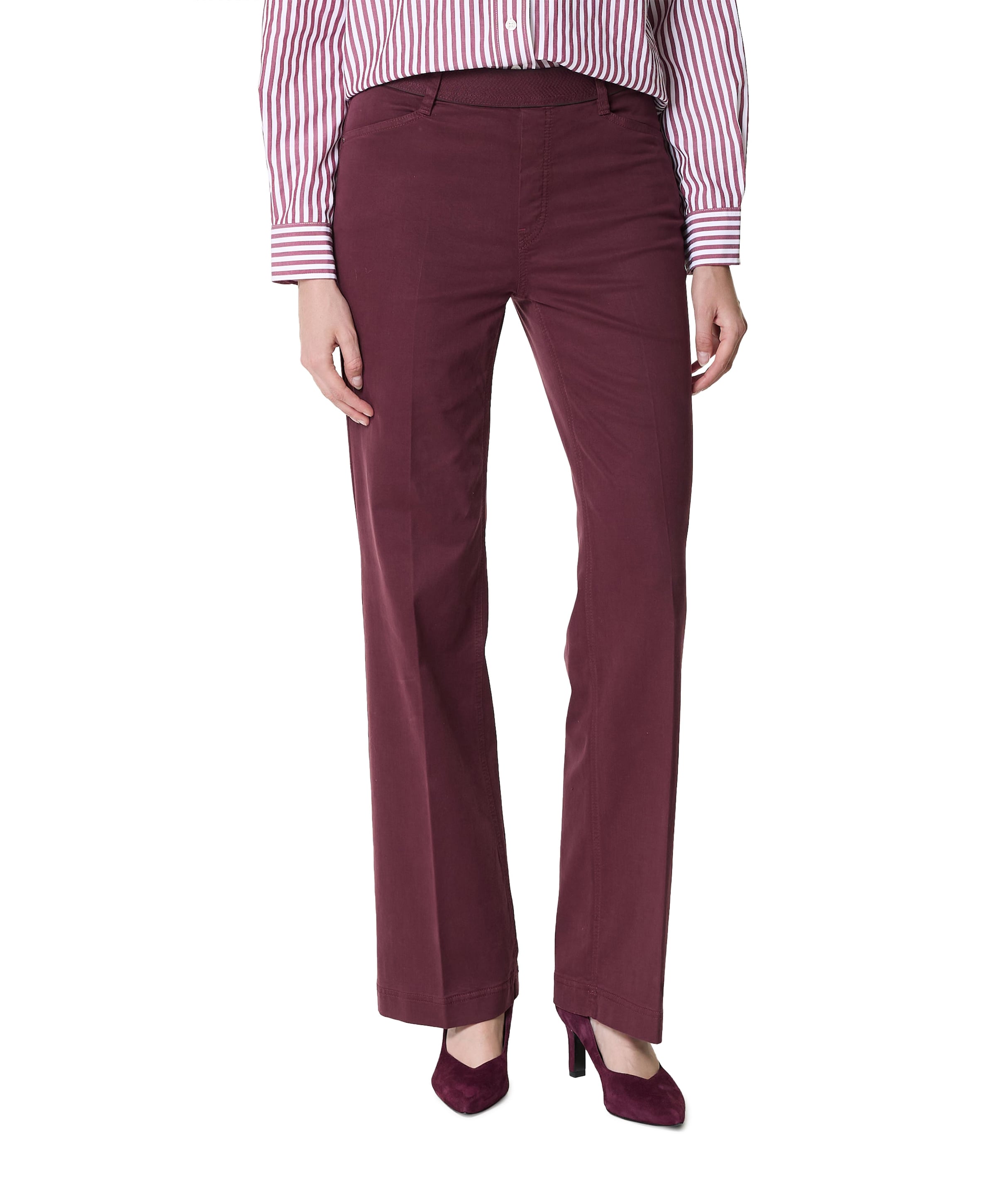 Pull On Slim dames broek bordeaux