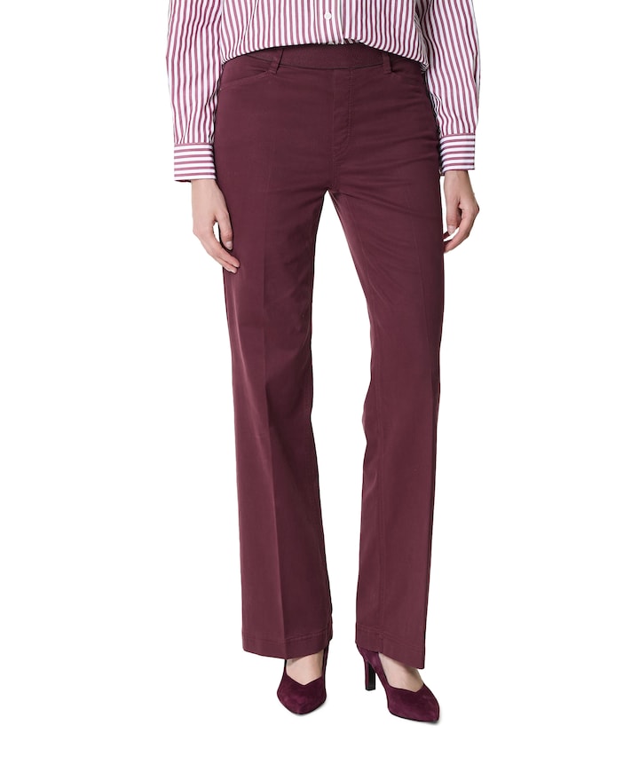 Pull On Slim dames broek bordeaux