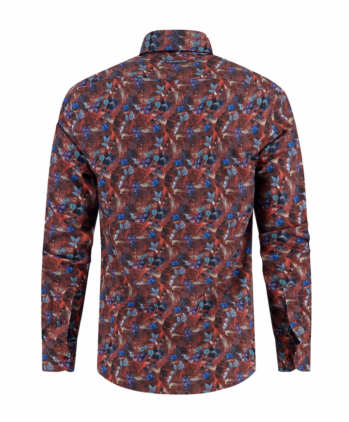 Overhemd lange mouw bordeaux