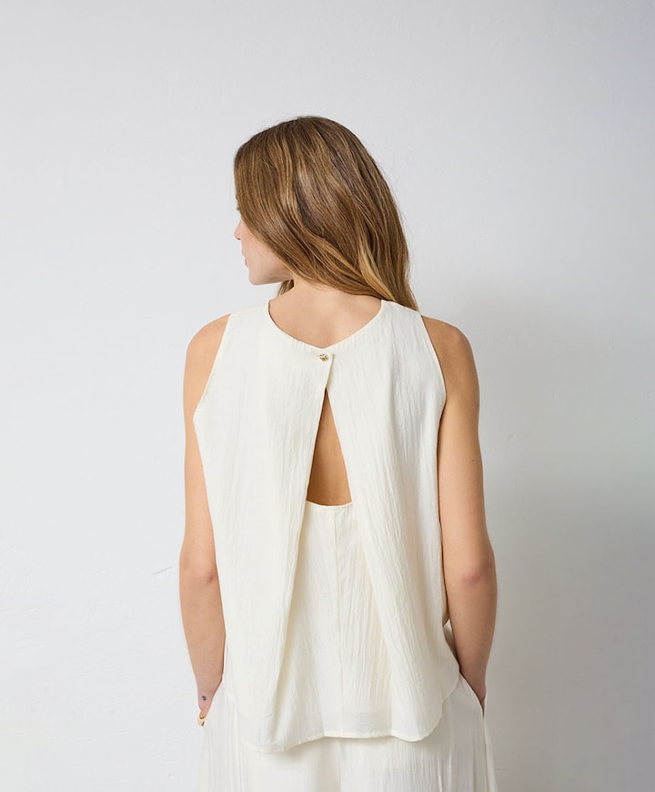 Dames top ecru