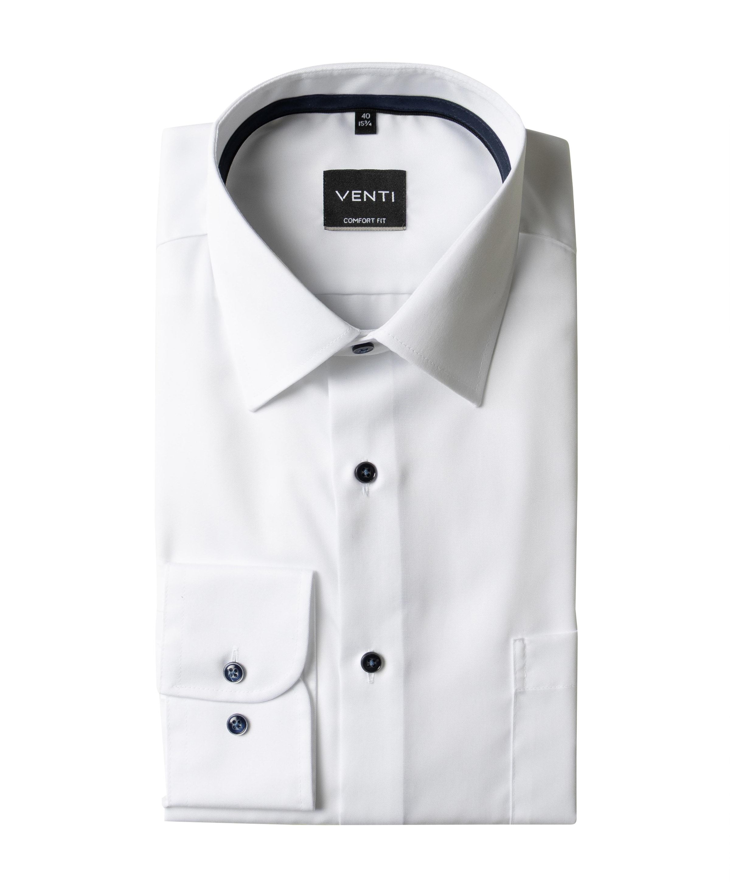 Heren overhemd lange mouw wit