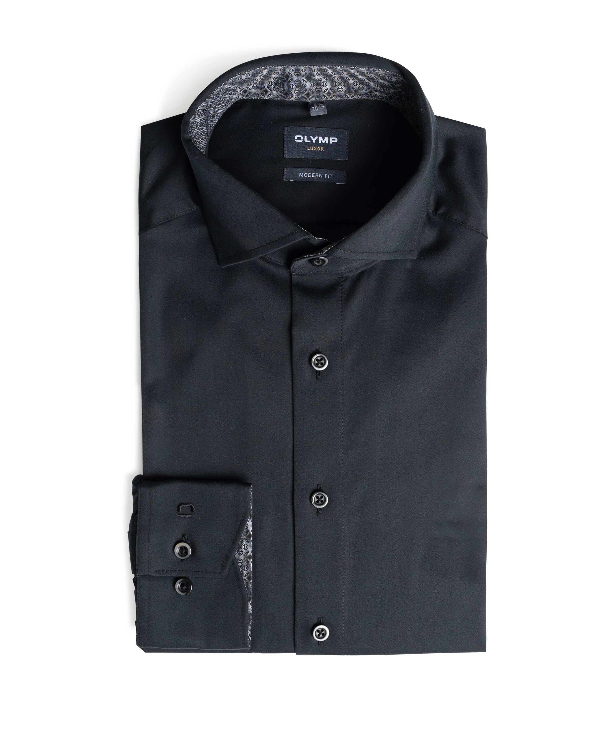 Heren overhemd lange mouw zwart