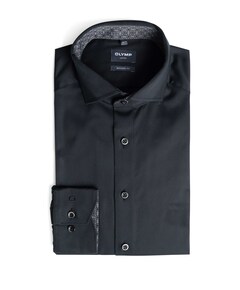 Heren overhemd lange mouw zwart