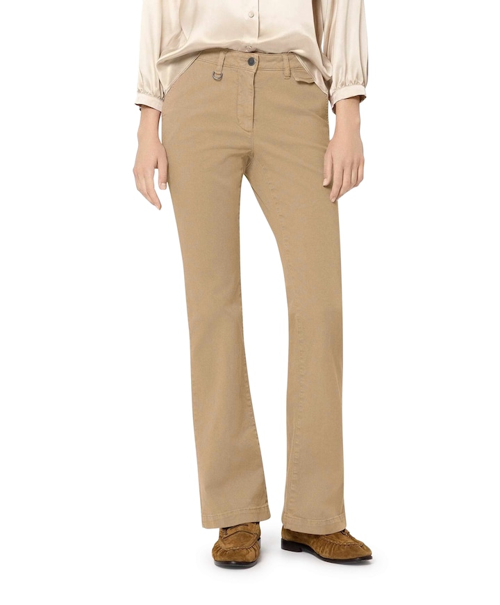 Authentic-Flared-Denim dames broek beige