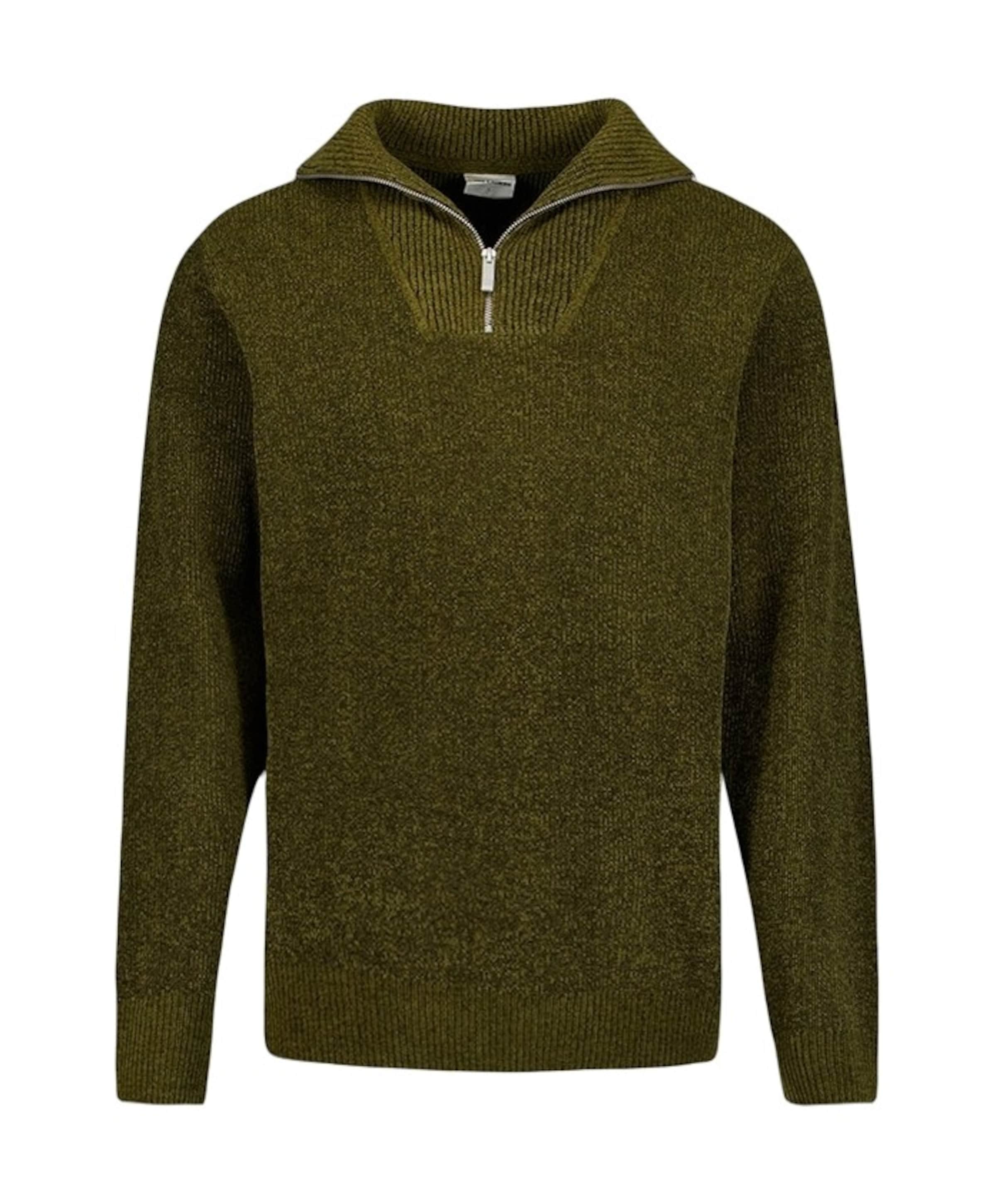 Heren trui met rits groen