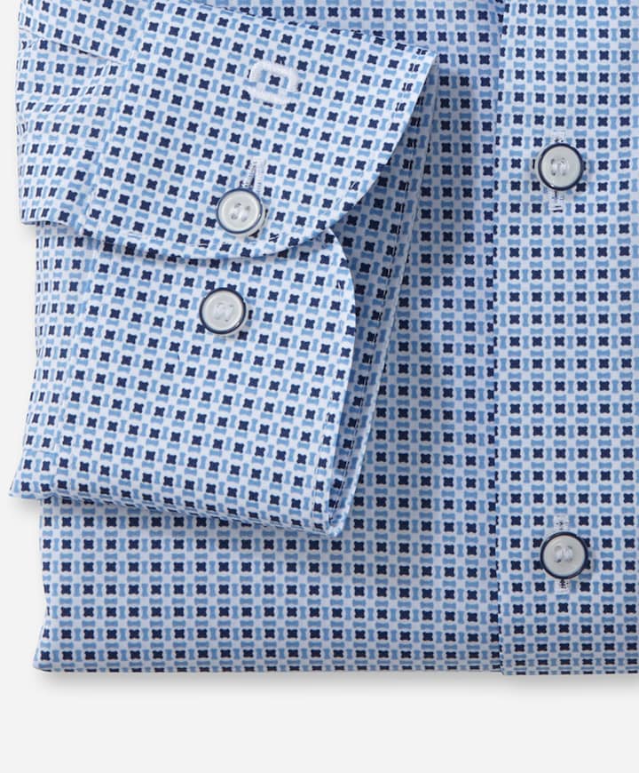 Heren overhemd lange mouw blauw