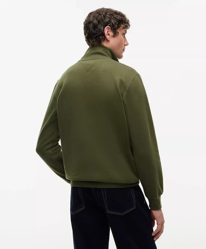 Heren trui met rits groen