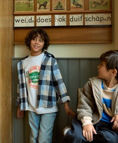 Jongens overhemd lange mouw blauw