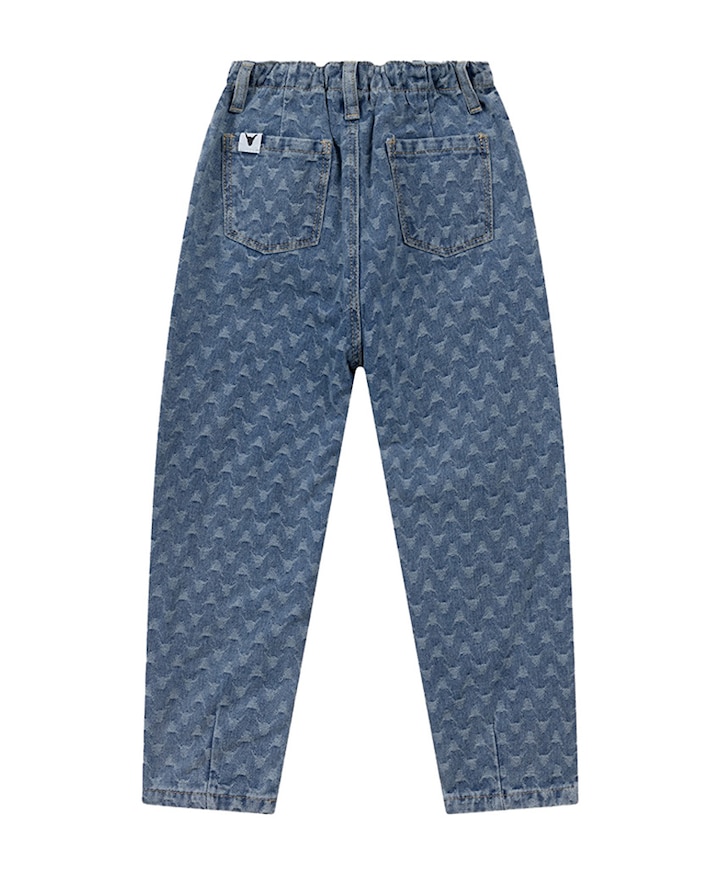 tapered bull denim broek  blauw