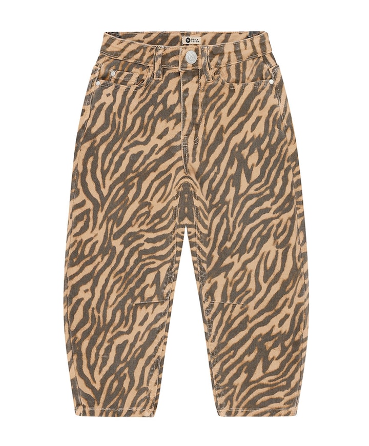 Barrel Fit Animal meisjes jeans beige