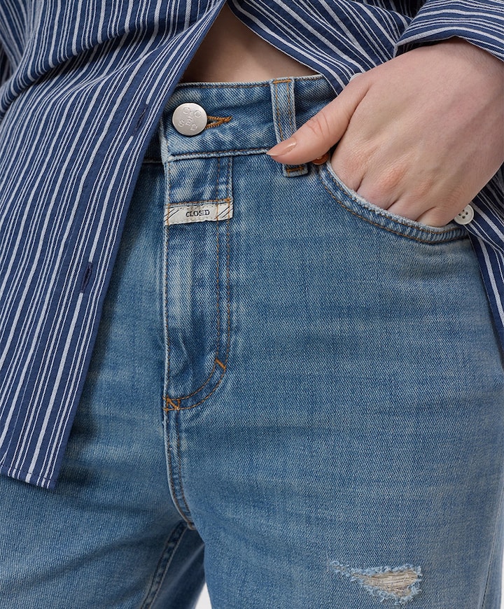 Glow Up dames jeans blauw