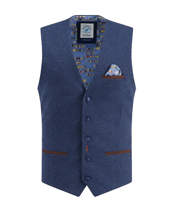 Heren gilet blauw
