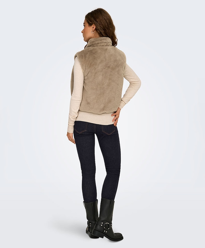 Dames gilet beige