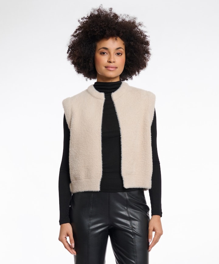 Dames gilet beige