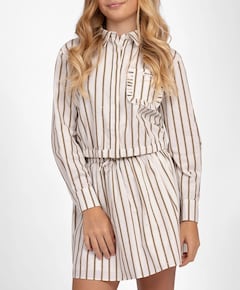 Meisjes blouse lange mouw beige