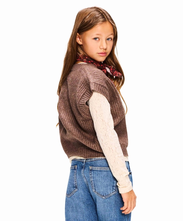 Meisjes vest bruin