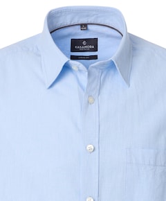 Heren overhemd korte mouw blauw