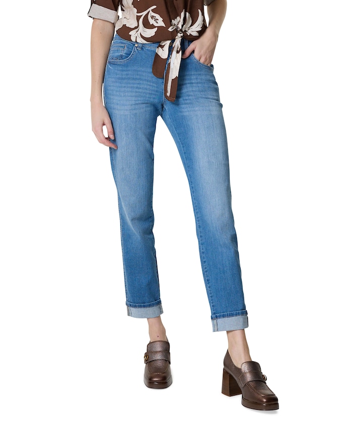 DARLEEN CROP TU jeans blauw