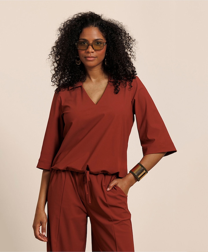 Dames blouse brique