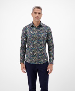 Heren overhemd lange mouw blauw