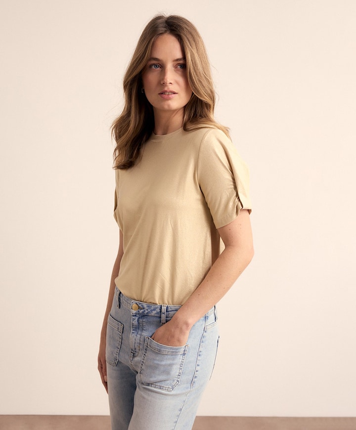 Dames T-shirt beige