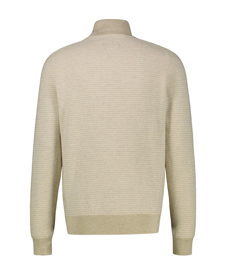 Heren trui met rits beige