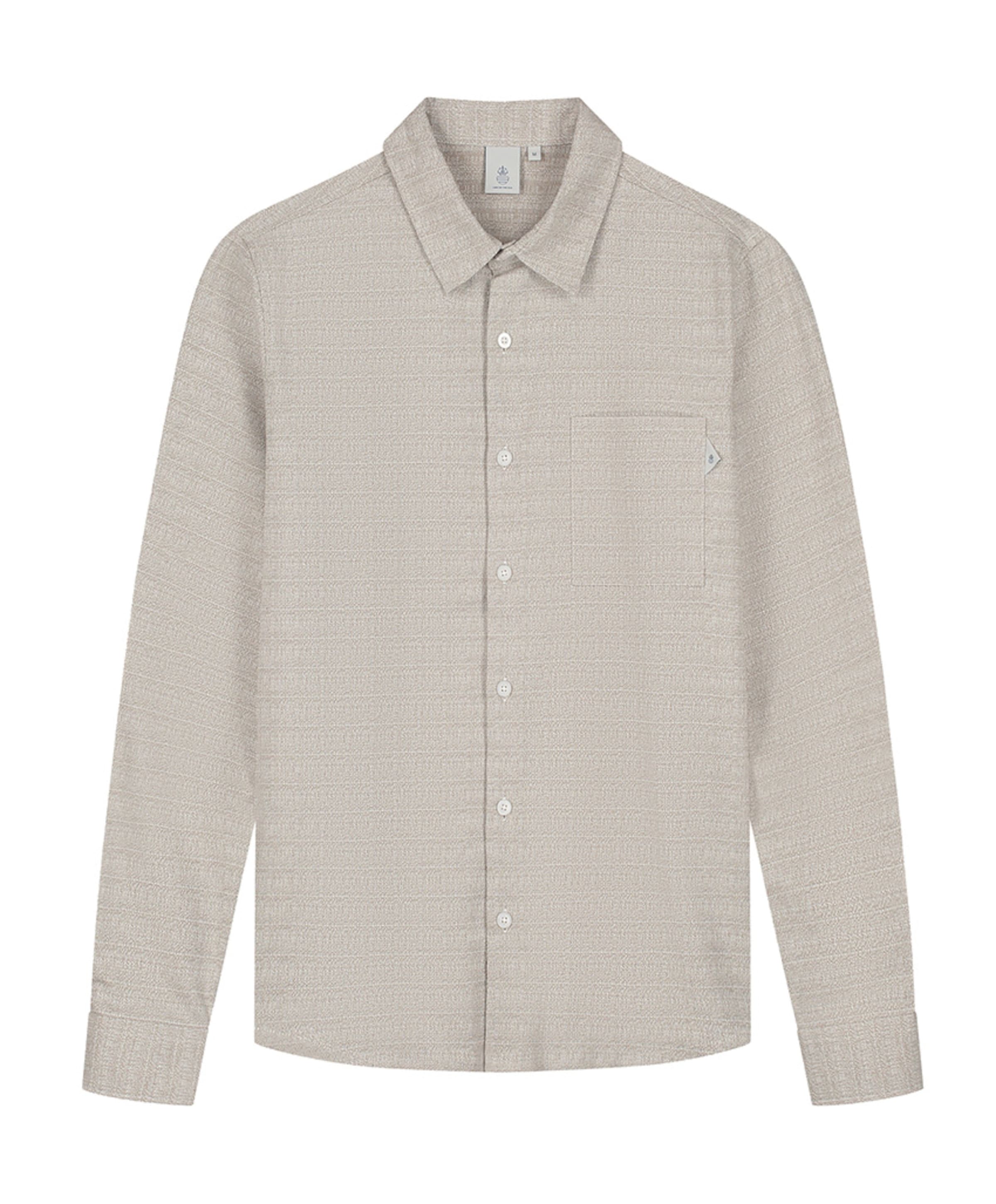 Heren overhemd lange mouw beige