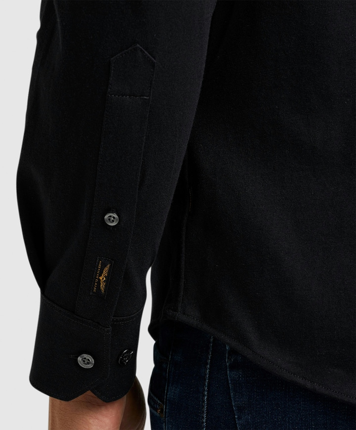 Heren overhemd lange mouw zwart