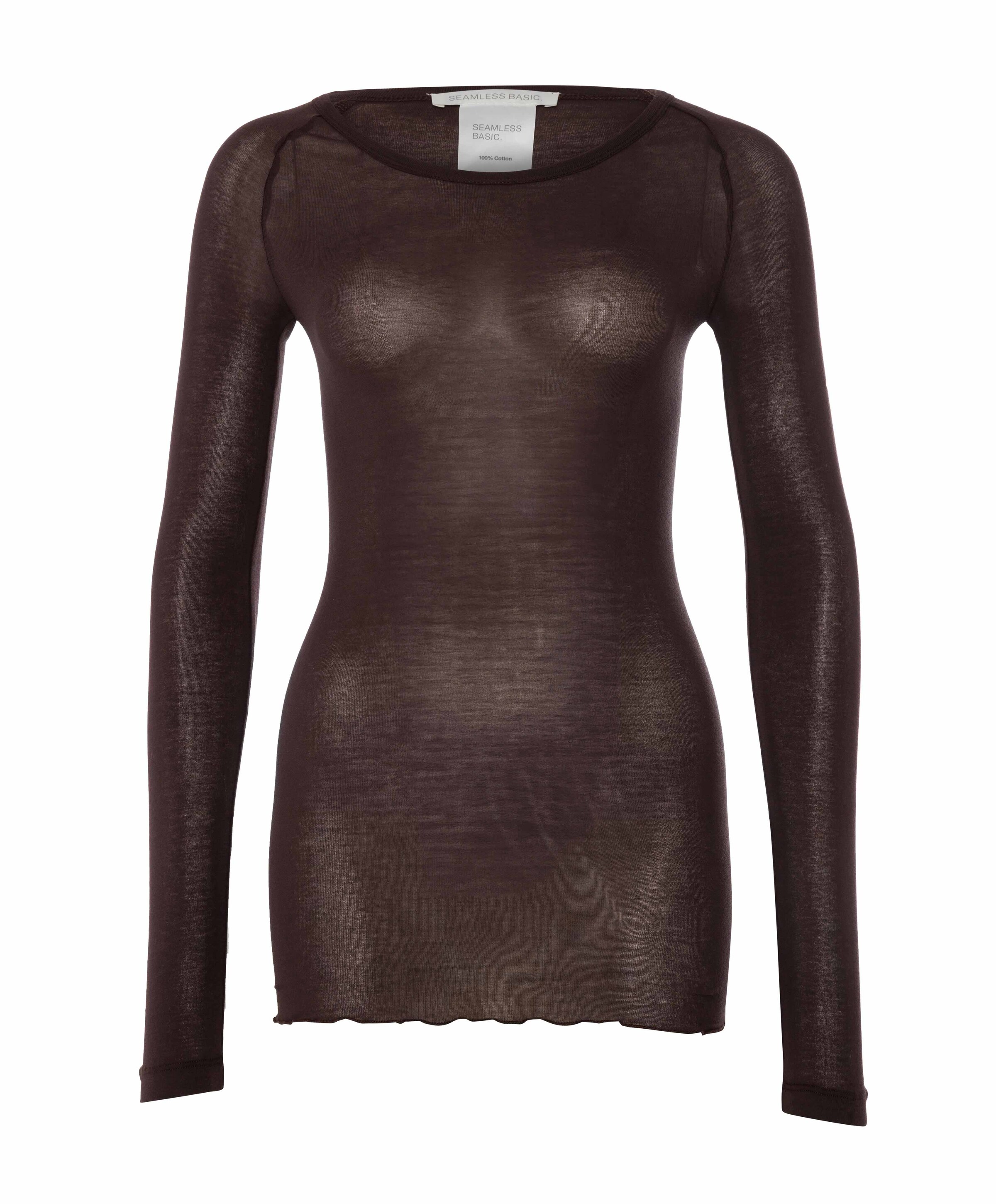 Dames longsleeve bruin