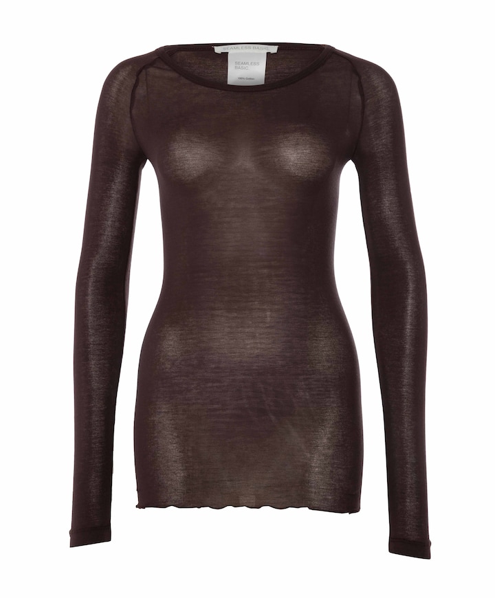 Dames longsleeve bruin