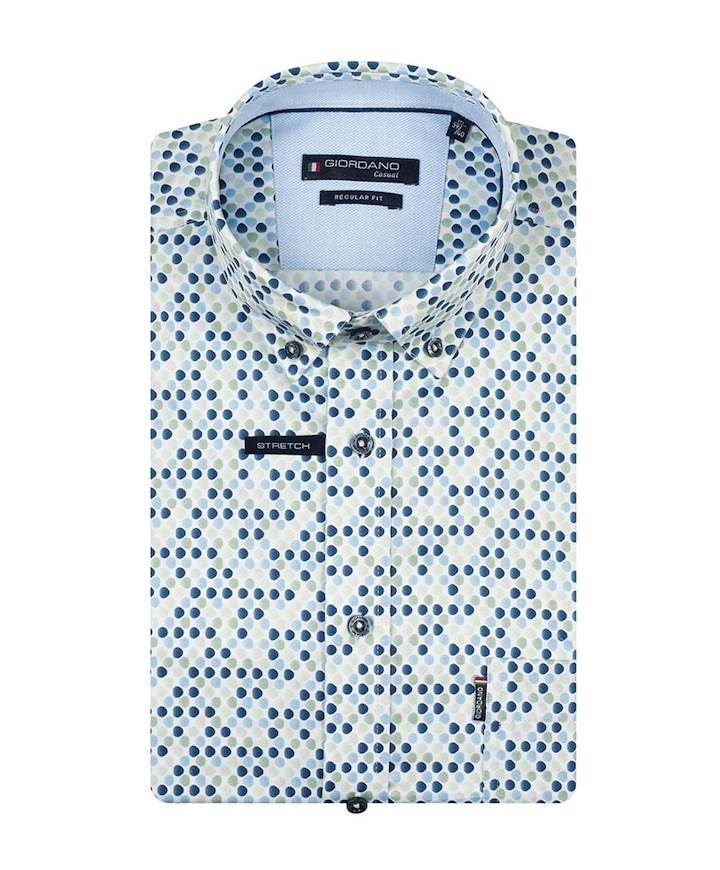 Heren overhemd lange mouw groen