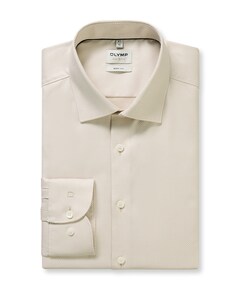 Heren overhemd lange mouw beige