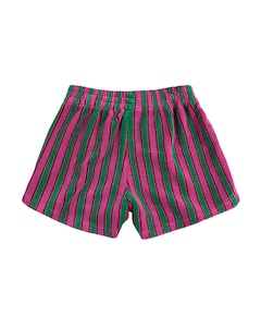 Striped terry cloth uniseks korte broek paars