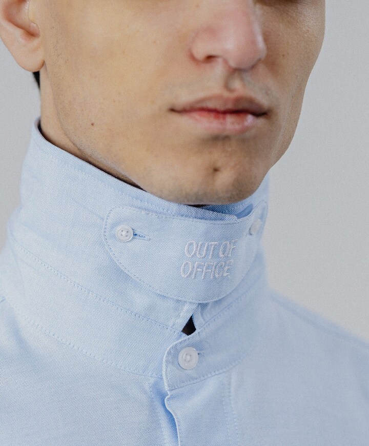 Heren overhemd lange mouw blauw