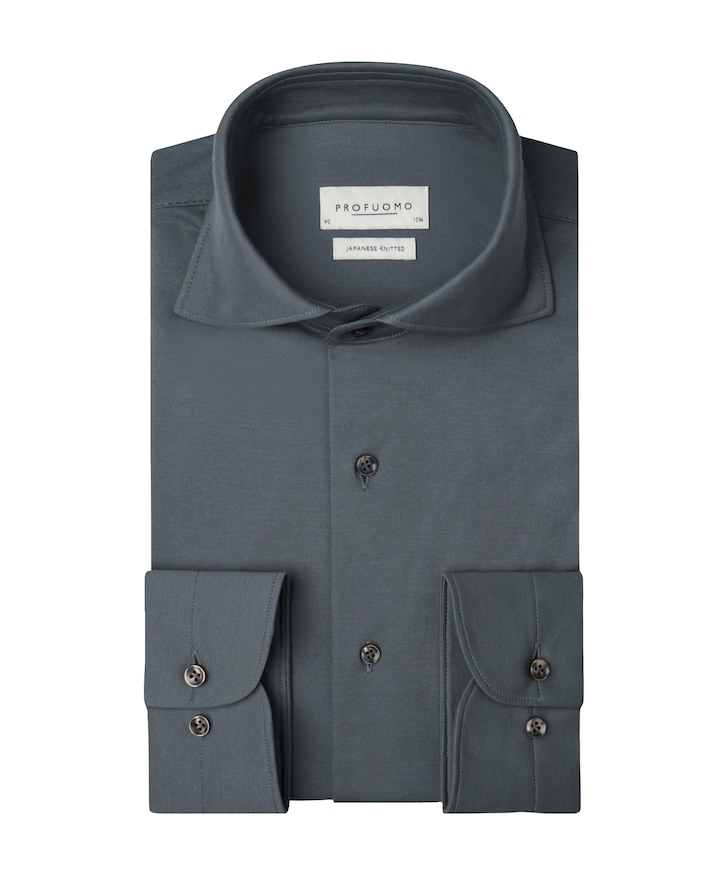 Heren overhemd lange mouw blauw