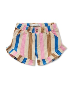 Ruffle stripe meisjes korte broek multicolor