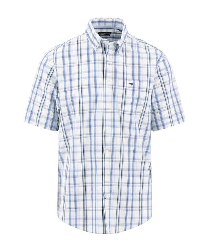 Heren overhemd korte mouw groen