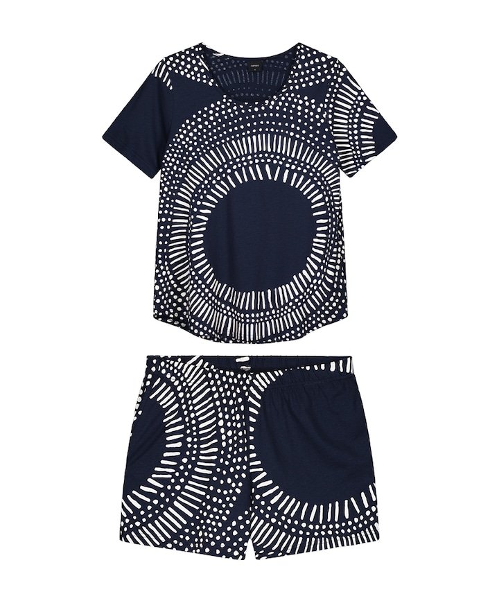 Dames shortama blauw