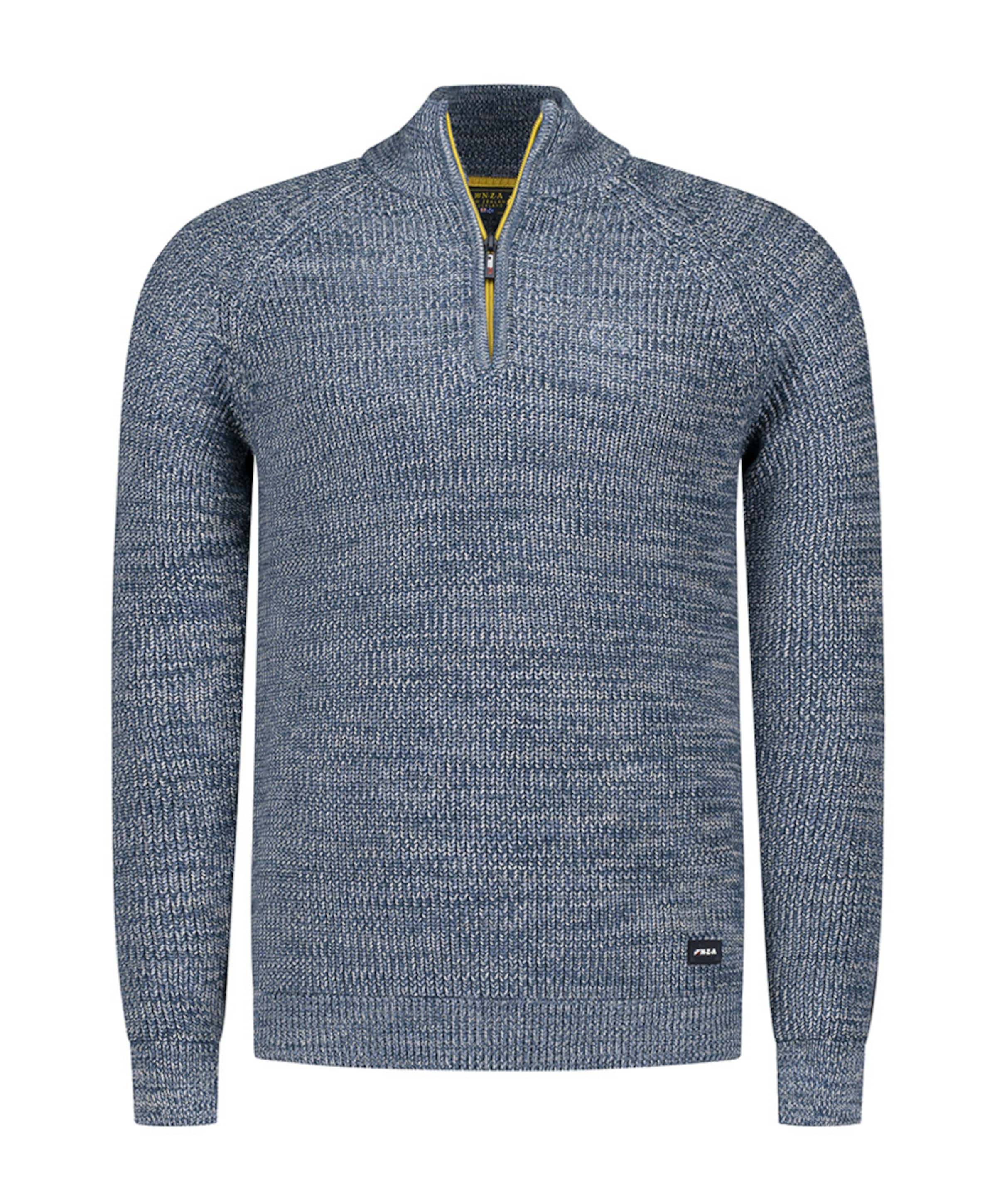 Heren trui met rits blauw