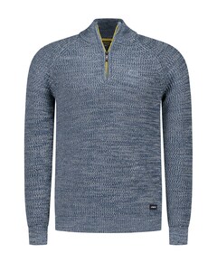 Heren trui met rits blauw