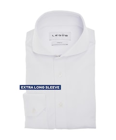 Heren overhemd extra lange mouw wit