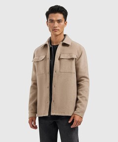 Heren overshirt beige