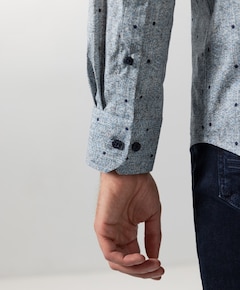 Heren overhemd lange mouw blauw