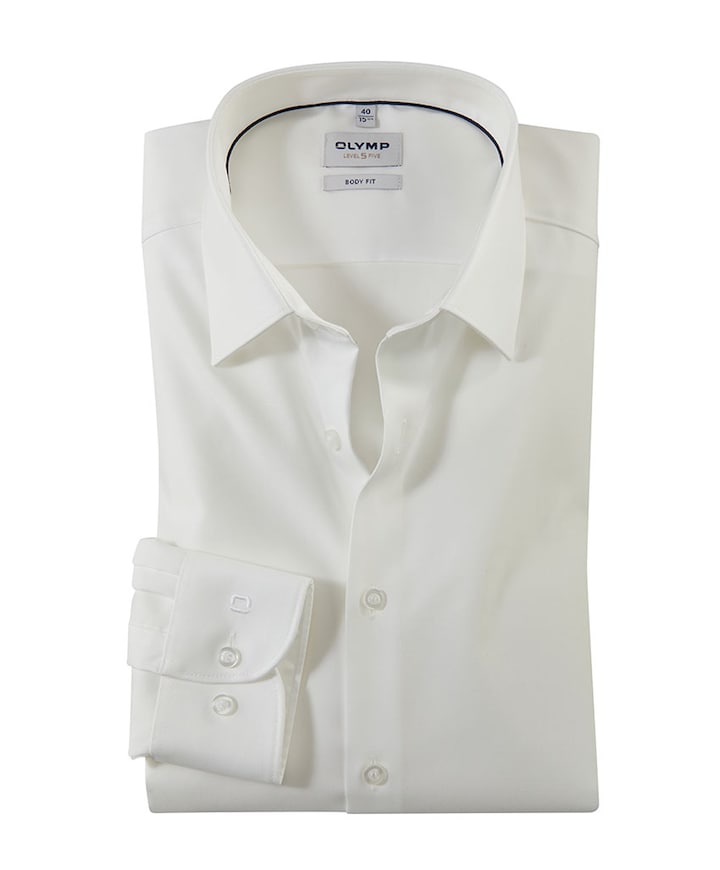 Heren overhemd lange mouw beige