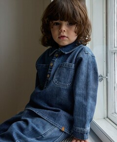 Meisjes blouse lange mouw blauw