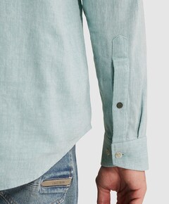 Heren overhemd lange mouw blauw