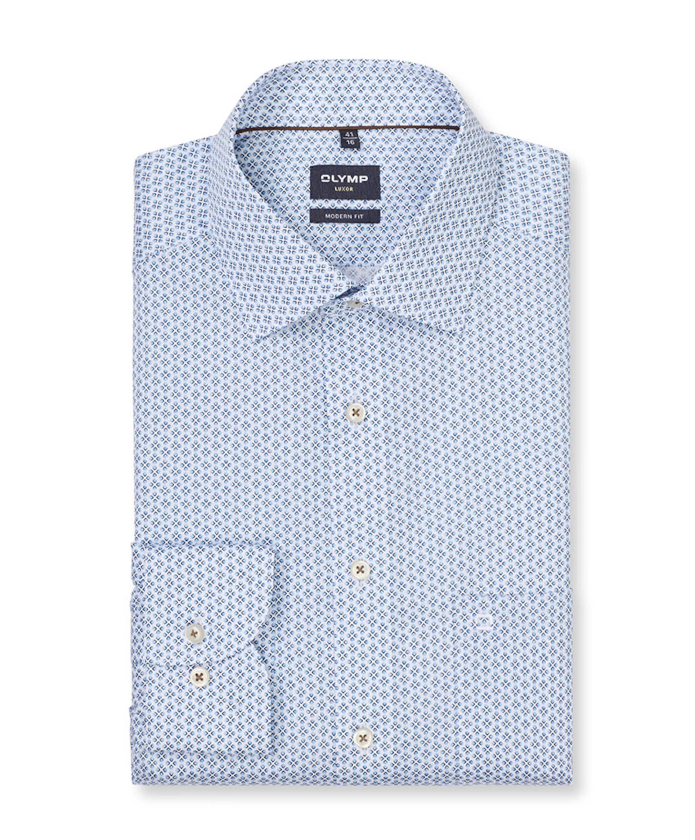 Heren overhemd lange mouw blauw