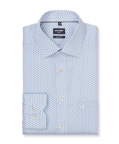 Heren overhemd lange mouw blauw